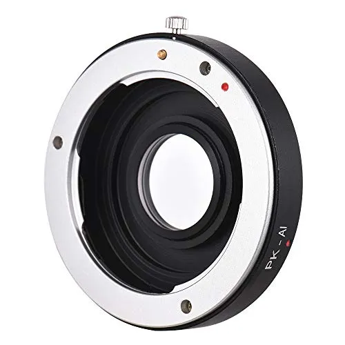 Leslaur Anello adattatore PK-AI per obiettivo con vetro ottico per Pentax K Montare l'obiettivo su misura per Nikon AI F Supporto corpo macchina Focus Infinity