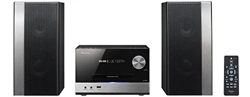 Pioneer X-PM12(B) Sistema Micro Hi-Fi (CD, MP3/WMA, radio FM, 2 x 38 watt di uscita, altoparlanti, Bluetooth, musica in streaming da smartphone, App, ingresso USB/Audio, design compatto), nero