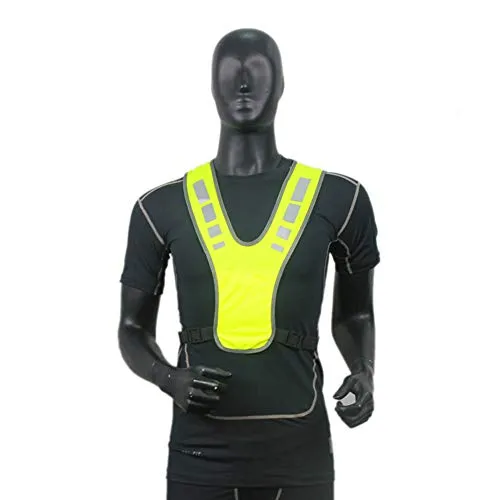 AchidistviQ - Giubbotto catarifrangente unisex, per corsa, ciclismo, alta visibilità, colore: giallo fluorescente