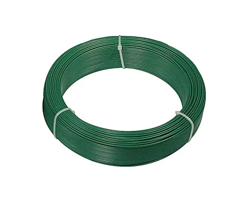 VERDELOOK Matassa Plast, Filo di Ferro plastificato, Diametro 3.3 cm Lunghezza 20 m, Verde