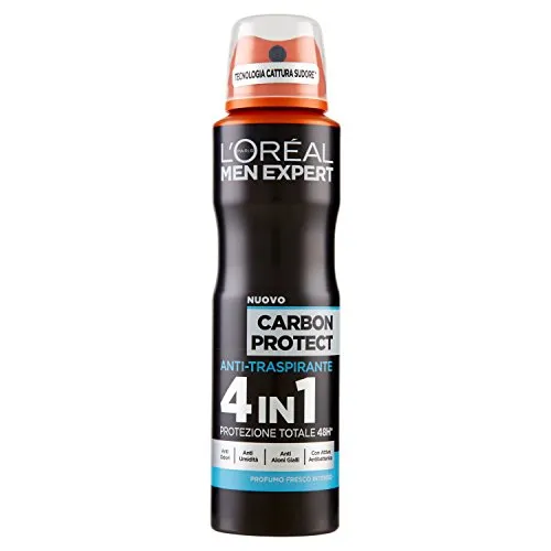 L'Oréal Paris Men Expert Carbon Protect Deodorante Uomo Spray Anti-Traspirante,150 ml