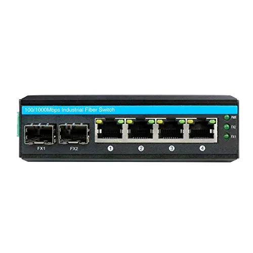 Switch di rete Gigabit industriale PoE a 6 porte con IEEE802.3at-30W / Port-Din-Rail, 2 porte SFP e 4 porte RJ45 (senza ricetrasmettitore SFP)