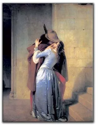 Artopweb Pannelli Decorativi Hayez The Kiss Quadro, Legno, Multicolore, 76x1.8x100 cm