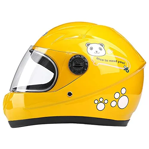 KimCC Elmetto Scherza Il Casco di Guida Batteria Casco Safety Car elettrica del Casco Auto Casco del Motociclo Uomini e Donne Bambino Bambino Casco per Le età 2-7anni Boys And Girls,Giallo