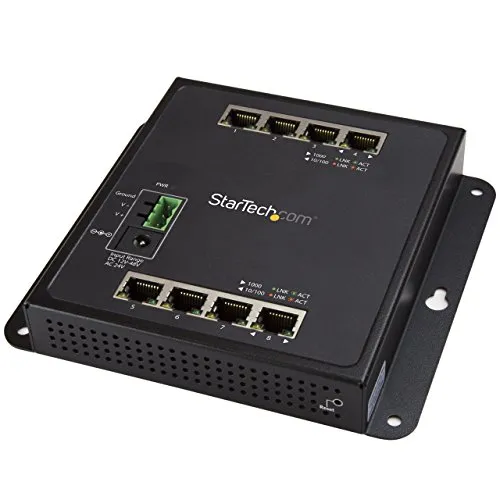 StarTech.Com Switch Commutatore di Rete Gigabit Ethernet a 8 Porte, Montabile a Parete con Accesso Frontale