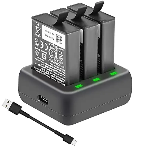 Fenmaru 3in1 USB Batteria Caricabatterie per OSMO Action 3