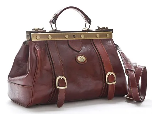 Borsa Medico Old West In Vera Pelle (Marrone)