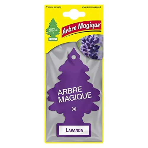 Arbre Magique Mono, Profumatore Auto, Fragranza Lavanda, Profumazione Fresca e Versatile, Durata fino a 7 Settimane, Made in Italy, Confezione da 1 Pezzo