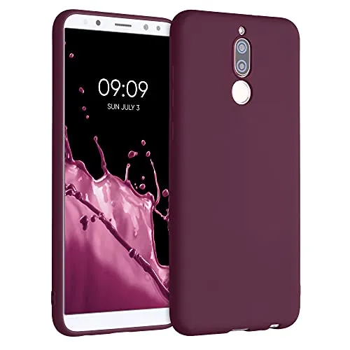 kwmobile Custodia Compatibile con Huawei Mate 10 Lite Cover - Back Case per Smartphone in Silicone TPU - Protezione Gommata - viola bordeaux