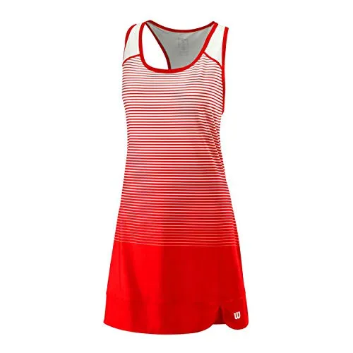 Wilson W Team Match Dress, Vestito Donna, Rosso/Bianco, L