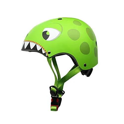 YGJT Caschi Bici per Bambini degli Cartone Animato Sicurezza Protezione della Testa S 50-54CM per Bambini dai 6-10 Anni Leggero Traspirante (Dinosauro, Casco per Bambini di 2-5 Anni)