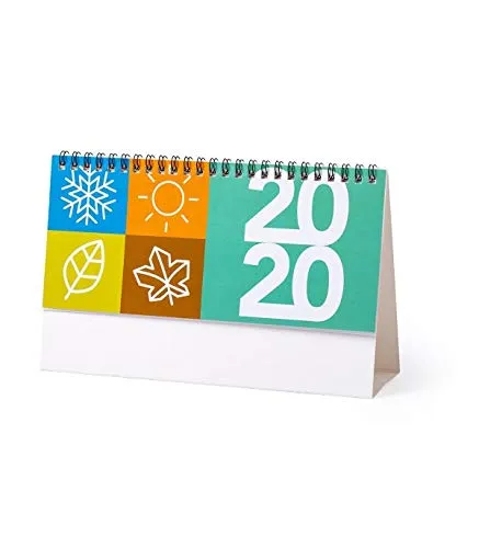 BigBuy Office 142321 Calendario da tavolo 2020, Bianco, 22 x 13,8 x 6 cm