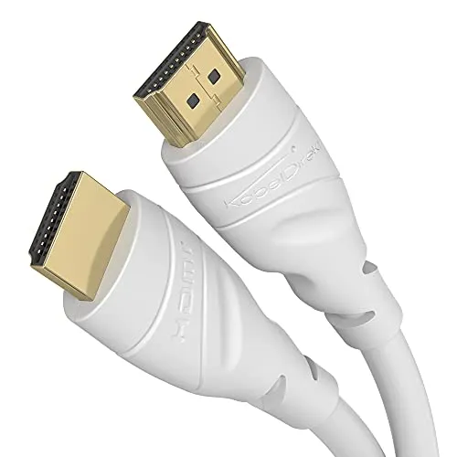KabelDirekt – 20 m – Cavo HDMI 4K (4K@60 Hz per Una spettacolare Esperienza Ultra HD – High Speed con Ethernet, Compatibile con HDMI 2.0/1.4, Blu-ray/PS4/PS5/Xbox Series X/Switch, Bianco)