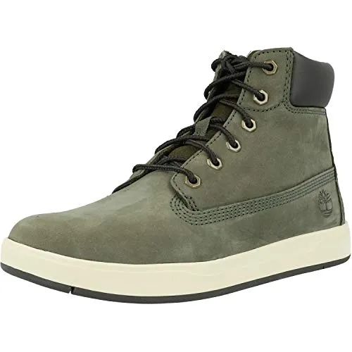 Timberland Davis Square 6 inch (Junior), Stivali Classici Unisex-Bambini, Verde Dark Green Nubuck, 38 EU