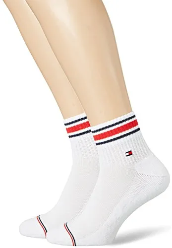 Tommy Hilfiger TH MEN ICONIC SPORTS QUARTER 2P Calzini, Bianco (White 300), 43/46 (Pacco da 2) Uomo