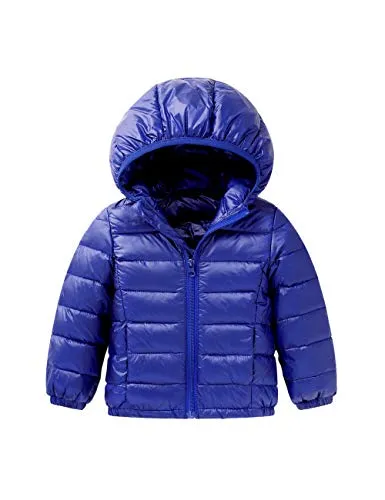 besbomig Bambini Giacche Piumino con Cappuccio Ragazzi e Ragazza Cappotto Trapuntato Ultra Leggero del Cappotto Parka Zipper - Unisex Antivento Imbottito Capispalla