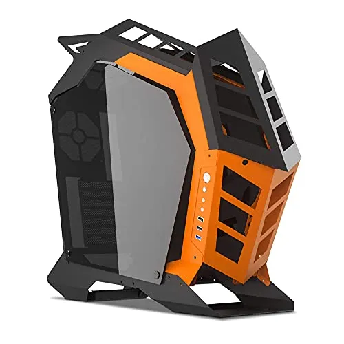 Noua Vision Z8 Black/Orange Case ATX Full Tower per PC Gaming 1.2MM SPCC Front Metal 3*USB3.0/2.0 Pannelli Laterali in Vetro Temperato (AxPxL: 560x572x210 mm)