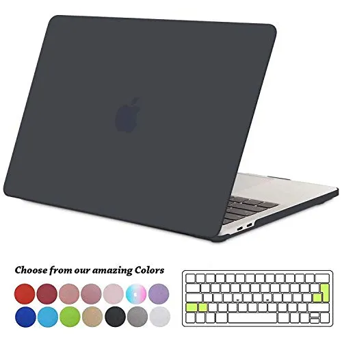 TECOOL Custodia MacBook PRO 13 Pollici 2019 2018 2017 2016 Case, Plastica Rigida Cover & Copertura della Tastiera per MacBook PRO 13.3 con/Senza Touch Bar: A1706/ A1708/ A1989/ A2159 -Nero Chiaro