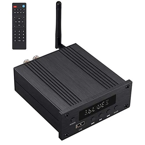 PROZOR Amplificatore Audio Stereo Bluetooth 5.0 con Telecomando 2 in 1 Amp HiFi e DAC Convertitore Audio Digitale ad Analogico L/R Supporta USB Input Amplificatore Audio Wireless 100W+100W