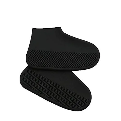 Coolnice Copriscarpe Impermeabili in Silicone per Uomo Donna Bambini Riutilizzabile Pioggia Scarpe Copriscarpe Antiscivolo Per il Campeggio Andare in bicicletta da Pesca All'aperto- Nero-M