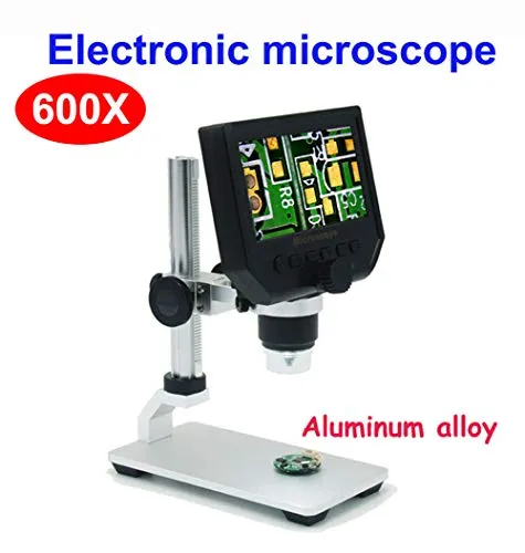 IGRNG Basamento del microscopio 600X microscopio Digitale elettronico Video Microscope 4,3 Pollici HD LCD Saldatura microscopio di Riparazione del Telefono Magnifier + Metal