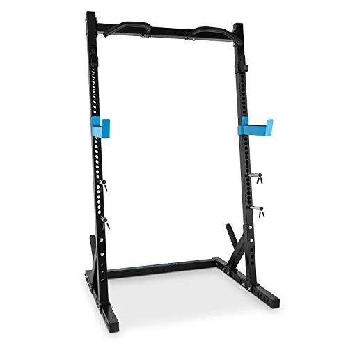 Capital Sports Racktor - Rack Palestra, Half Rack, Power Rack, Power Tower, Stazione Allenamento, Training con Manubrio, Acciaio, Nero