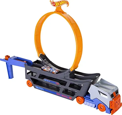 Hot Wheels GCK38 Playset Camion Trasportatore Stunt Go per Macchinine con Veicolo Incluso, Gioco per Bambini di 4+ Anni, Imballaggio Standard