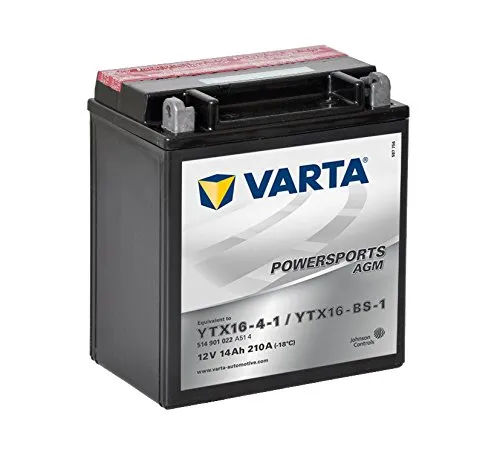 VARTA POWERSPORTS AGM 514901022 - Batteria avviamento moto, 14Ah, 12V, 1 pz.