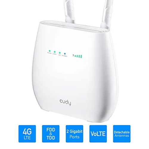 Cudy LT300 Router 4G LTE Wireless, 300Mbps, Porta LAN/WAN, Senza configurazione, Antenne Staccabili, FDD e TDD, Volte, Gigabit Ports, Compatibile con Tutti Gli Operatori