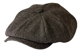Gamble & Gunn, 'Shelby' Newsboy Cap, berretto in panno grigio a spina di pesce Grey Herringbone 61 cm
