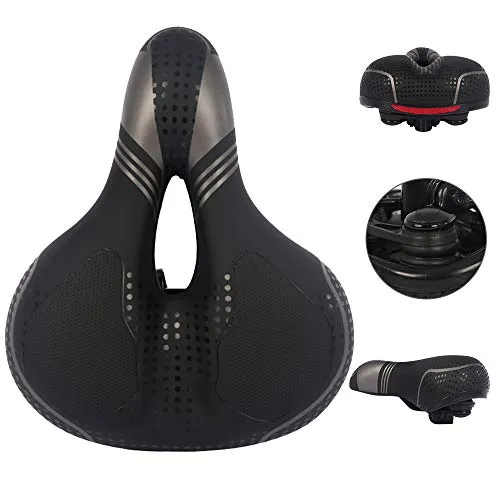 Lachi - Sella per bicicletta grande, con ampio cuscino antiurto, design per donne e uomini, adatta per mountain bike, bici da strada, cyclette da spinning, per interni