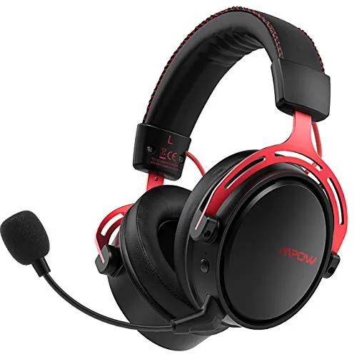 Mpow Air 2,4GHz Wireless Cuffie Gaming per PS4/PC, 3D Surround, Bassa Latenza 17 ore Di Utilizzo Wireless(Cablato Opzionale), Cancellazione del Rumore Microfono rimovibile per Xbox One