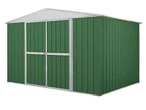 Notek Box in Acciaio Zincato Casetta da Giardino in Lamiera 3.60 x 1.75 m x h2.15 m - 110 kg – 6,30 Metri Quadri (Verde)