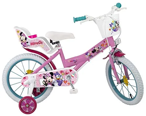 TOIMSA - Bicicletta per Bambini, Motivo Minnie, 16"(40,6 cm), Colore: Rosa