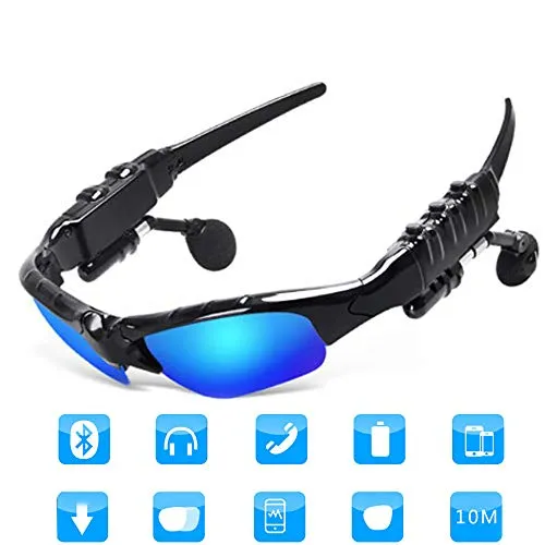 YJHW Occhiali da Sole Senza Fili per Occhiali da Sole Senza Fili Bluetooth per Samsung 7/7 e dispositivi Samsung Bluetooth,Blue