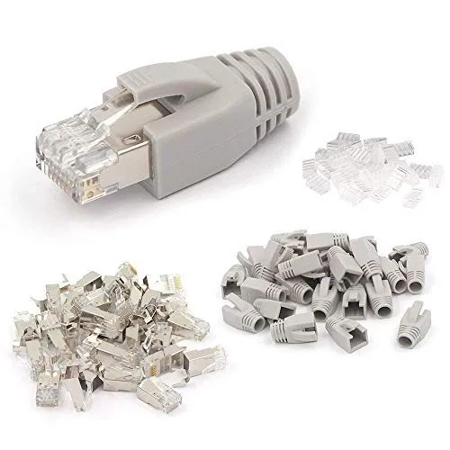 VCE (1ª gen) 10 Pezzi Plug Connettori RJ45 Cat7 Cat6A Schermato Plug RJ45 Connettore di Rete Cat 7 Cavo Ethernet Lan Plug RJ45 CAT7 CAT6A