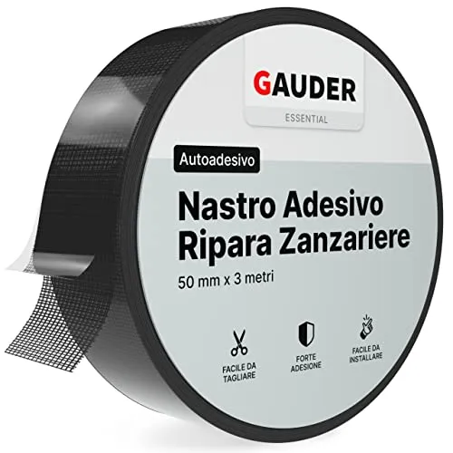 GAUDER Kit di Adesivo di Riparazione per Zanzariere (50 mm x 3 m) | Kit Riparazione per Zanzariere | Ripara Zanzariera