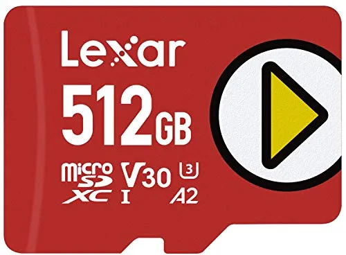 Lexar PLAY Micro SD 512 GB, Scheda microSDXC UHS-I, Lettura Fino a 150MB/s, Compatibile con Nintendo Switch, dispositivi di gioco portatili, Smartphone e Tablet (LMSPLAY512G-BNNAG)