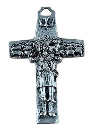 Croce del Buon Pastore placcato argento - H 7,2 cm