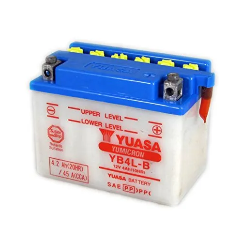 Yuasa YB4L-B Batteria per Motocicletta, 120x70x92 mm, 12V- 4Ah, 1.3 kg- acido non incluso
