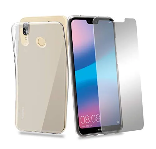 Phonix HUP2LPP Protection Pack, Kit di Protezione composta da Cover Gel Trasparente e Vetro temperato Proteggi Schermo, per Huawei P20 Lite, 5.84"