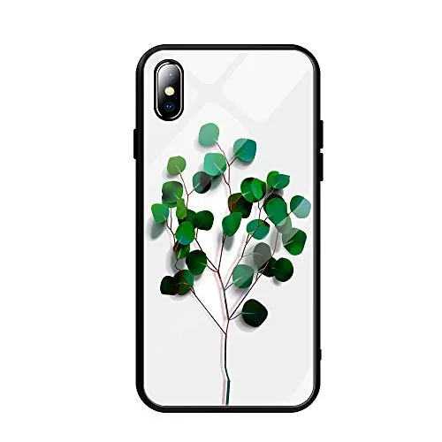 Caler Cover Compatibile con Xiaomi Mi 9 SE Custodia Protettiva in Vetro Temperato 9H 【AntiGraffio】 + Cornice Paraurti in TPU Silicone Morbido 【Antiurti】 3D Design Vogue Ultra Chic