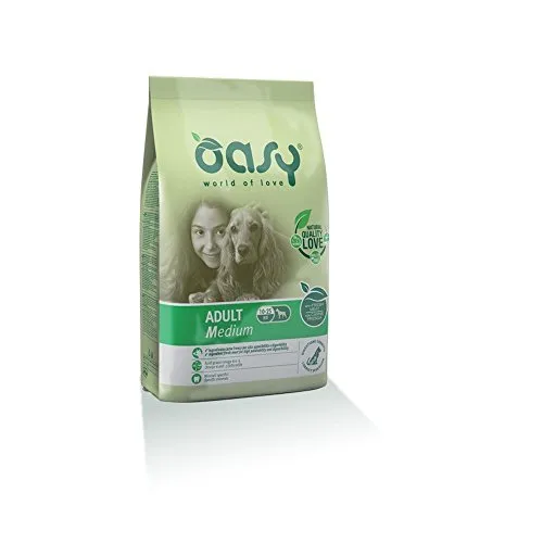 Oasy Alimento Secco per Cane Adult Medium 12Kg - Mangimi Secchi per Cani