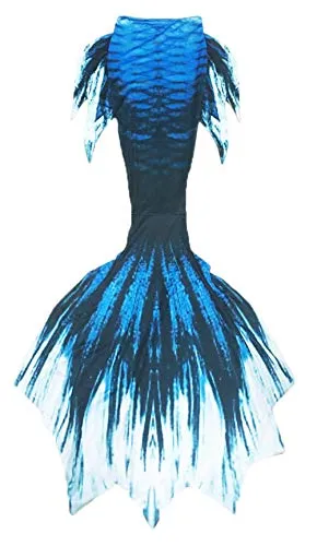 XonyiCos Abbigliamento da Nuoto per Bambini, per Adulti, Unisex, a Coda di Sirena, Senza Monopinna (Blu Scuro, Adulto S)