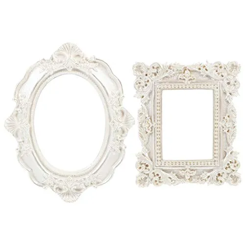 SOIMISS 2PCS Vintage Cornice Ovale Piazza Antico Tavolo di Montaggio A Parete Photo Frame per Il Barocco Decorazioni Per La Casa di Visualizzazione di Foto Galleria di Arte Regalo di