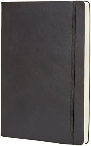 Amazon Basics - Agenda giornaliera e diario semestrale senza data - Copertina morbida, 21,6 x 28 cm, Nero