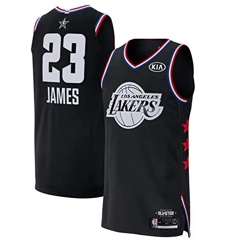 canottejerseyNBA Lebron James - Los Angeles Lakers #23, Basket Jersey Maglia Canotta, Swingman Ricamata, Abbigliamento Sportivo (M, Nero all Star '19)
