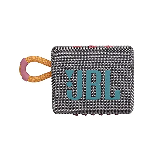 JBL Go 3: Altoparlante portatile Bluetooth, batteria integrata, funzione impermeabile e antipolvere - grigio (JBLGO3GRYAM)