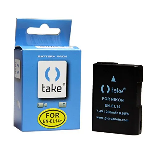Take® EN-EL14 EN-EL14a Batteria al Litio Li-Ion per Nikon D5500 D5300 D5200 D5100 D3300 D3200 D3100 Coolpix P7800 P7700