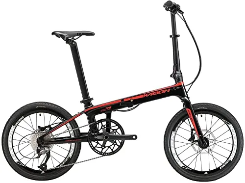 KABON Bicicletta pieghevole per adulti, mini-compatto pendolari in fibra di carbonio City Folding Bike 20inch Carbon Folding Bicycle con ruota in carbonio